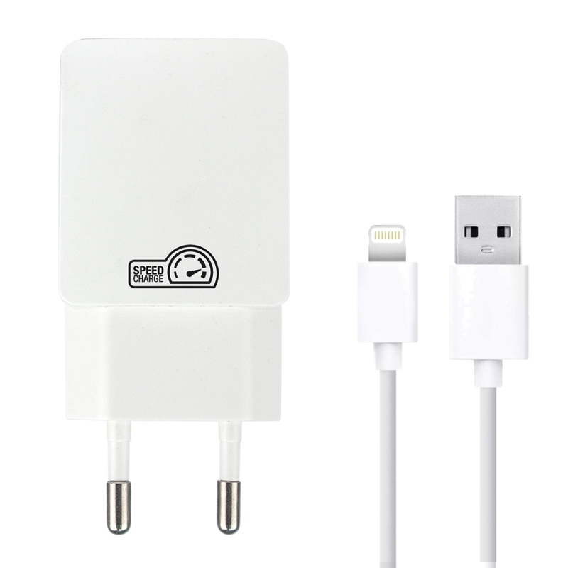 AREA Caricabatterie 2 A 2 porte USB Area con cavo Lightning bianco